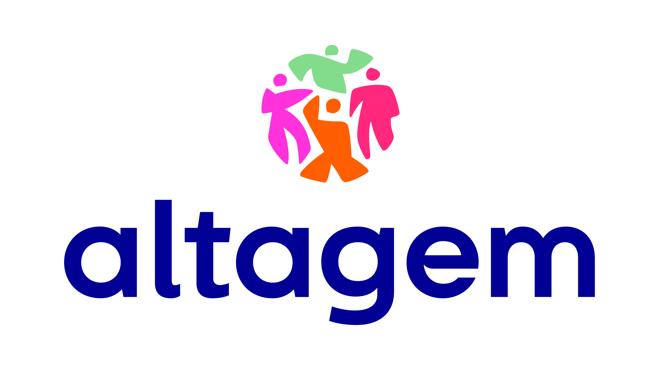 Logo Altagem : cercle de personnes colorées au-dessus du nom Altagem en bleu.